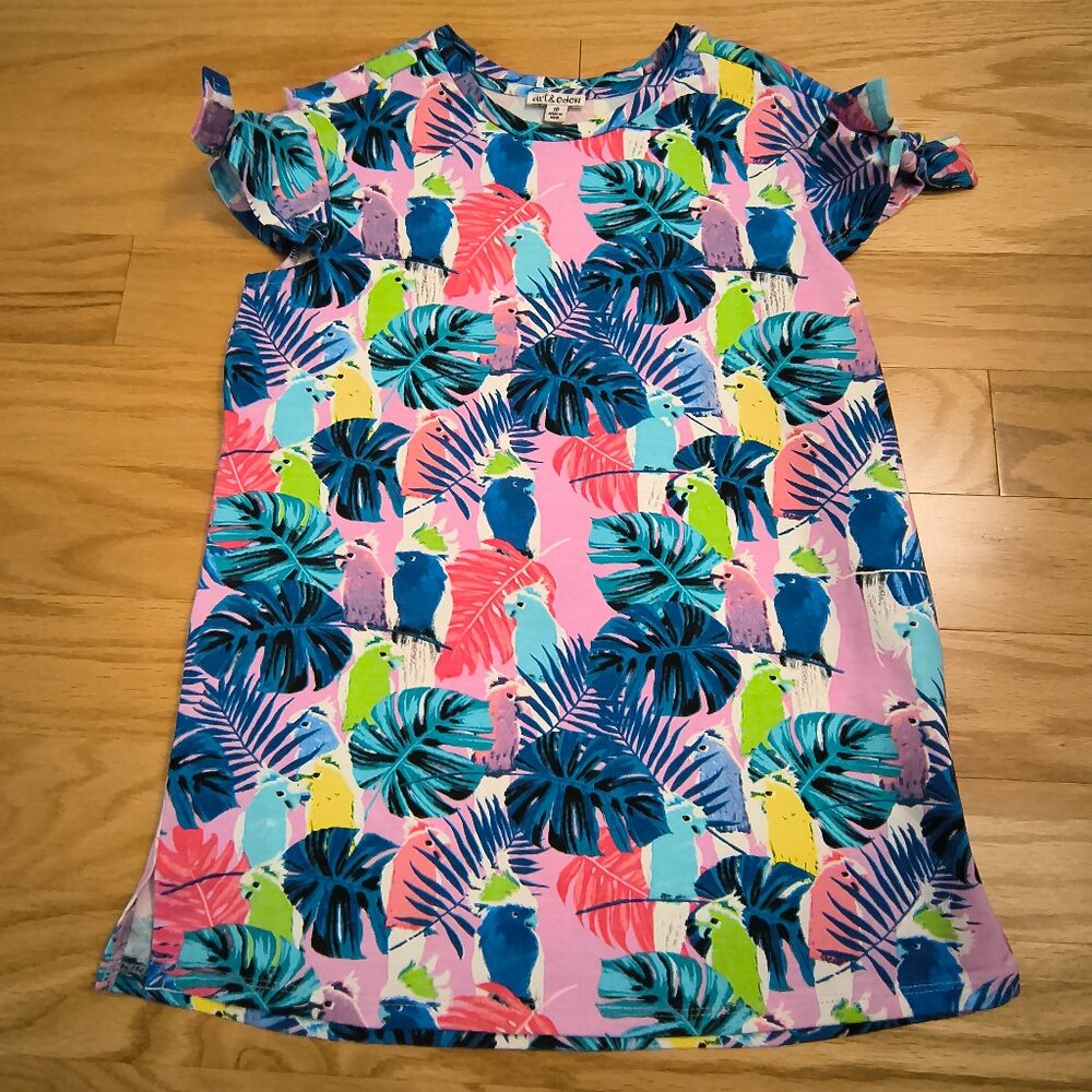 Girls' Tropical Parrot Print Tunic